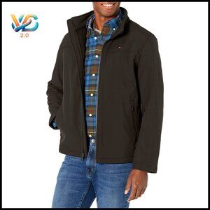 Men's Water Resistant Soft Shell Jacket with Zip Pockets
